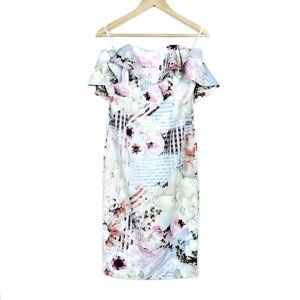 Bardot Exposed Zip Floral Strapless Dress